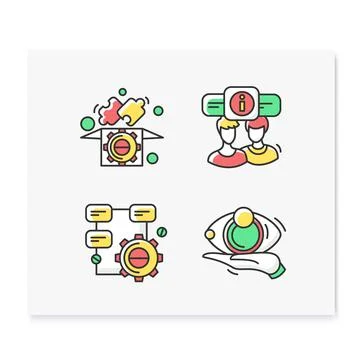 Creative process color icons set Stock Illustration
