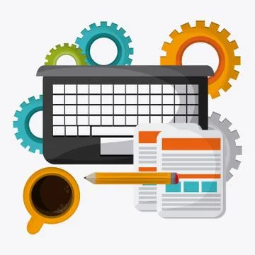 Creative process colorful design, vector illustration 스톡 일러스트