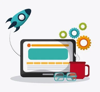 Creative process colorful design, vector illustration Stock Illustration