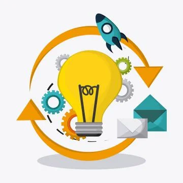Creative process colorful design, vector illustration Illustrazione stock