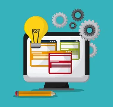 Creative process colorful design, vector illustration Illustrazione stock