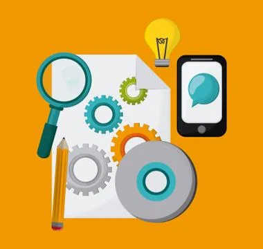 Creative process colorful design, vector illustration Stock Illustration