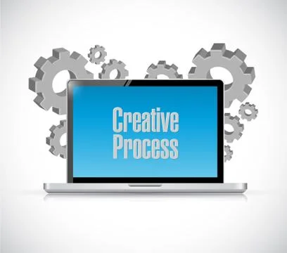 Creative process computer sign concept Illustrazione stock