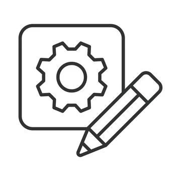 Creative process concept, icon in line design. creative process, design Stock Illustration