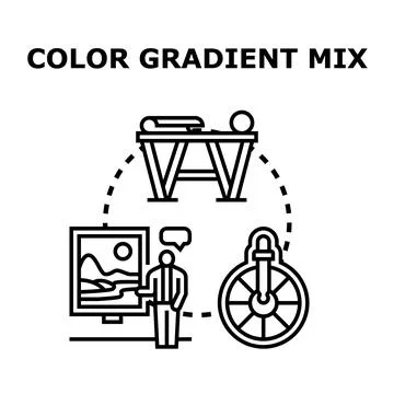 Creative process creating black gradient mix design Stock Illustration