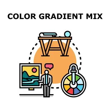 Creative process creating color gradient mix design イラスト素材