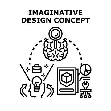 Creative process developing innovative design concept 스톡 일러스트