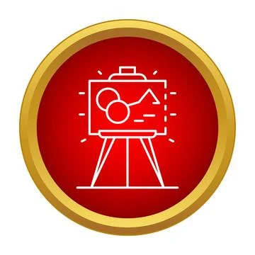 Creative process developing new ideas on easel icon Illustrazione stock