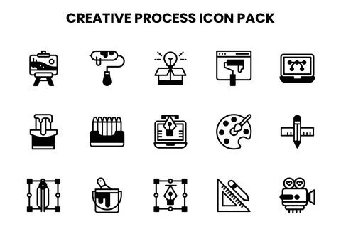 Creative Process DuoTone Bundle Icons Pack Stock Illustration