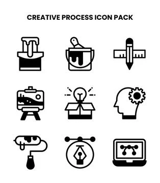 Creative Process DuoTone Bundle Icons Pack 스톡 일러스트