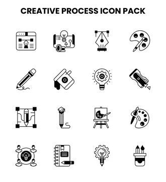 Creative Process DuoTone Design Icons Pack Illustrazione stock