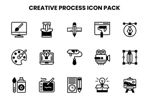 Creative Process DuoTone Design Icons Pack Ilustração Stock