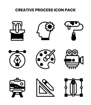 Creative Process DuoTone Set Icons Pack イラスト素材