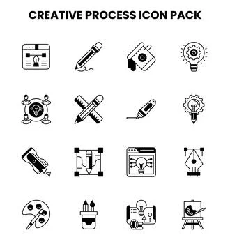 Creative Process DuoTone UI Icons Pack Illustration
