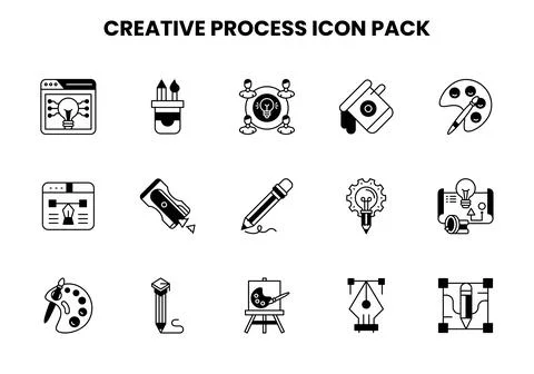 Creative Process DuoTone UI Icons Pack Illustration