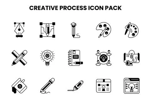 Creative Process DuoTone Vector Icons Pack 스톡 일러스트