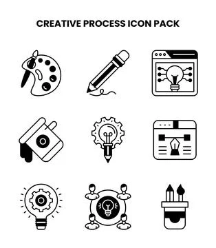 Creative Process DuoTone Vector Icons Pack Stock Illustration