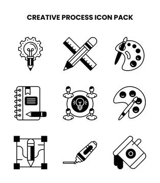 Creative Process DuoTone Vector Icons Pack Иллюстрация