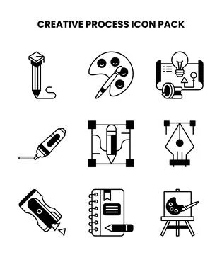 Creative Process DuoTone Vector Icons Pack Иллюстрация