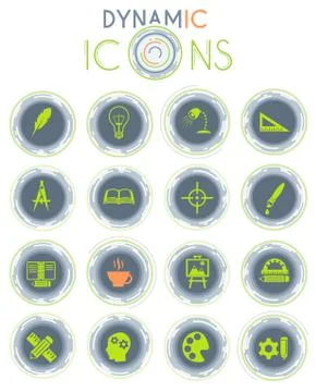 Creative process dynamic icons Stock Illustration
