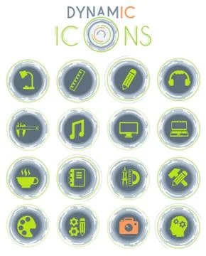 Creative process dynamic icons Stock Illustration