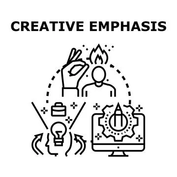 Creative process emphasizing idea generation and innovative problem solving Stockillustratie