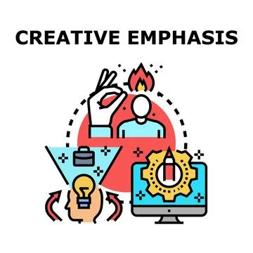 Creative process emphasizing idea generation and innovative problem solving Stock Illustration