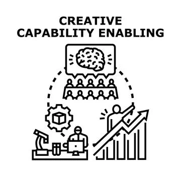 Creative process enabling capability improvement and business growth Stock Illustration