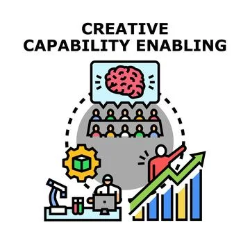 Creative process enabling capability improvement and business growth イラスト素材