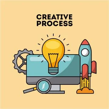 Creative process flat illustration Illustrazione stock