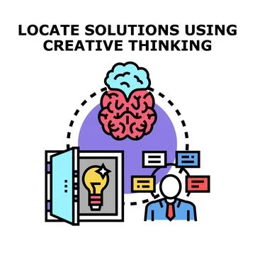 Creative process generating fresh solutions and ideas Stock Illustration