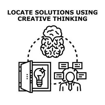 Creative process generating fresh solutions and ideas Illustrazione stock