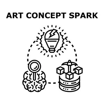 Creative process generating idea spark and insights 스톡 일러스트