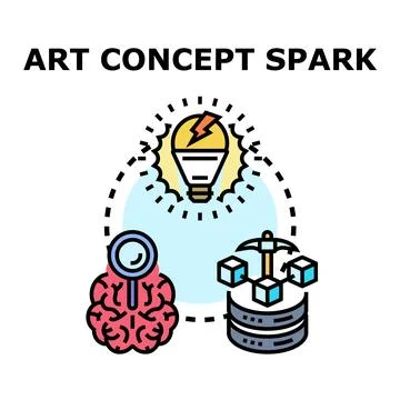 Creative process generating idea spark and insights 스톡 일러스트