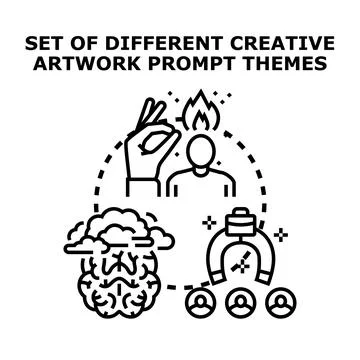 Creative process generating ideas and attracting talent イラスト素材