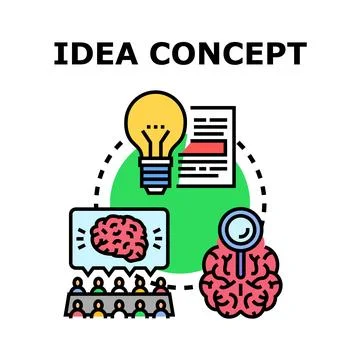 Creative process generating ideas and innovating concepts Stockillustratie