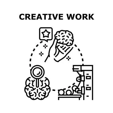 Creative process generating ideas and developing innovative solutions イラスト素材