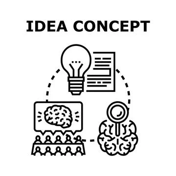 Creative process generating ideas and innovating concepts Stockillustratie