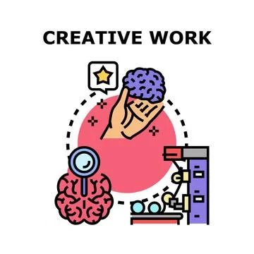 Creative process generating ideas and developing innovative solutions Stock Illustration