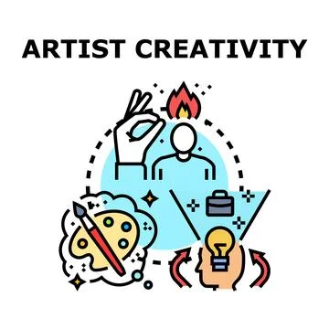 Creative process generating ideas for artistic inspiration 스톡 일러스트
