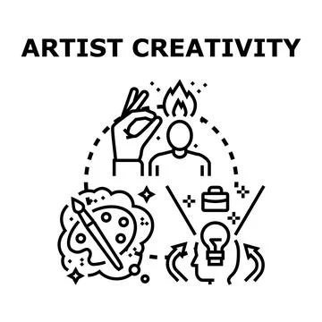 Creative process generating ideas for artistic inspiration Illustrazione stock