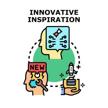 Creative process generating innovative ideas and solutions Stock Illustration