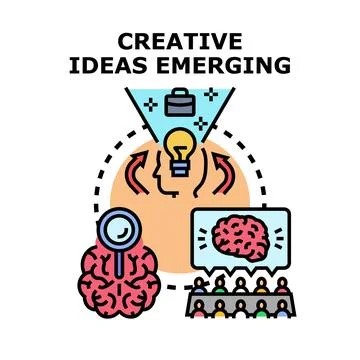Creative process generating new business ideas concept 스톡 일러스트