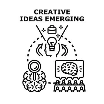 Creative process generating new business ideas concept 스톡 일러스트