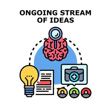 Creative process generating new business and innovative solutions 库存插图