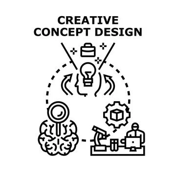 Creative process generating new concept design development 스톡 일러스트