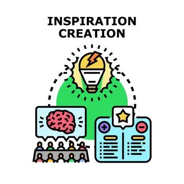 Creative process generating new ideas and inspiration concept 스톡 일러스트