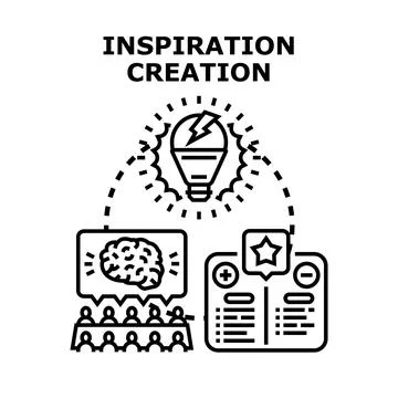 Creative process generating new ideas and inspiration concept 库存插图
