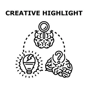 Creative process generating new ideas and solutions Stock Illustration