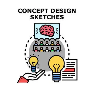 Creative process generating new ideas and concepts Illustrazione stock